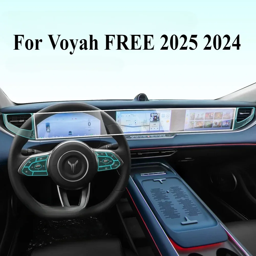 Para voyah grátis 2025 2024 acessórios filme interior do carro transparente tpu painel de engrenagem navegação gps console central proteção ppf
