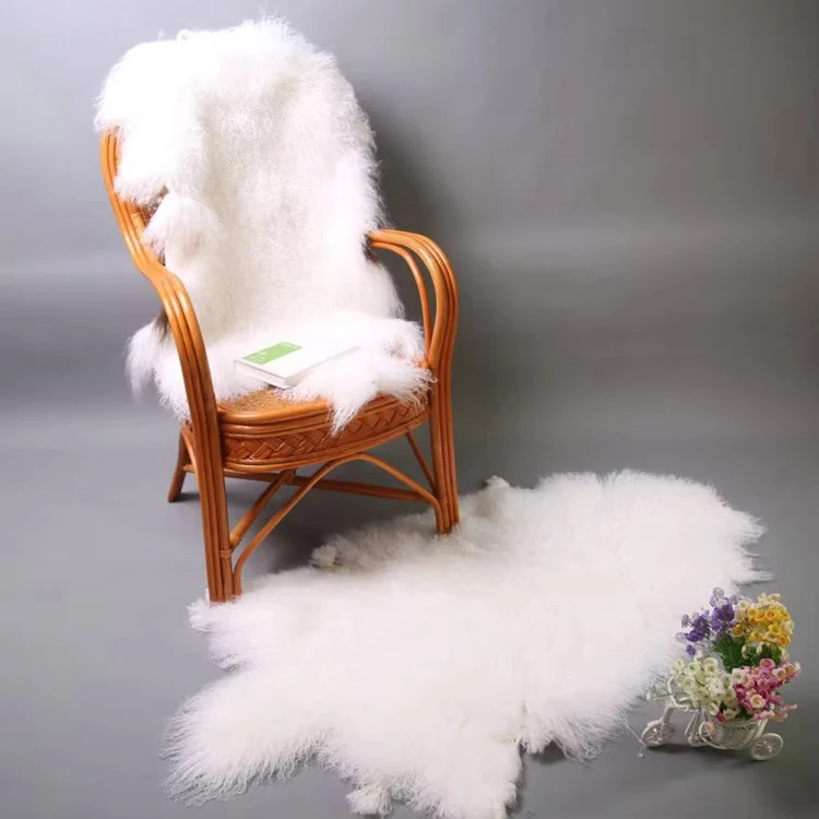 

Luxury Primary Curly Mongolian Fur Rug Genuine Curly Tibetan Lamb Fur Plate for Doll Wig Sofa Sheepskin Blanket Carpet
