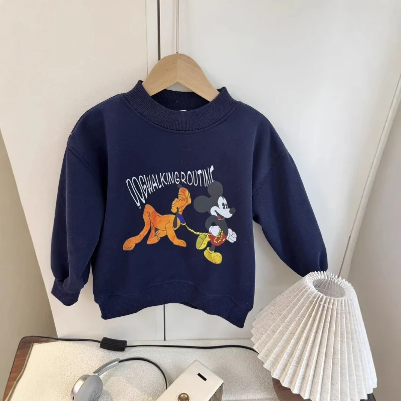 

Mickey Kids Fleece Hoodie 2025, Cartoon Print Pullover for Boys & Girls Fashion Casual Top