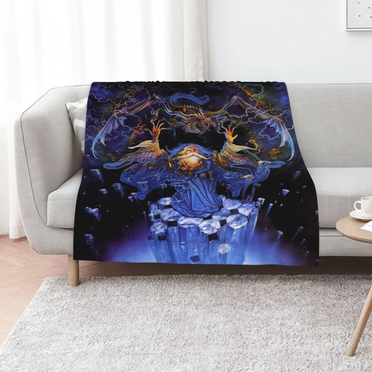 Dragon&Wizard Throw Blanket Spring Fall Cozy Throw Blanket for Couch