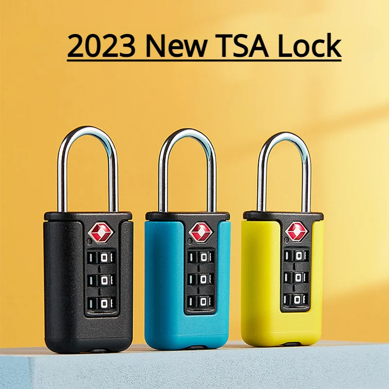 2023 New TSA Customs Code Lock for Travel Luggage Password Changeable Lock Contrast Color Design Padlock