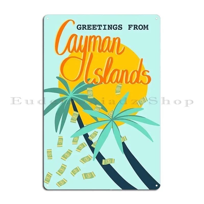 Cayman Islands Postcard Metal Sign Vintage Wall Mural Pub Design Pub Personalized Tin Sign Poster