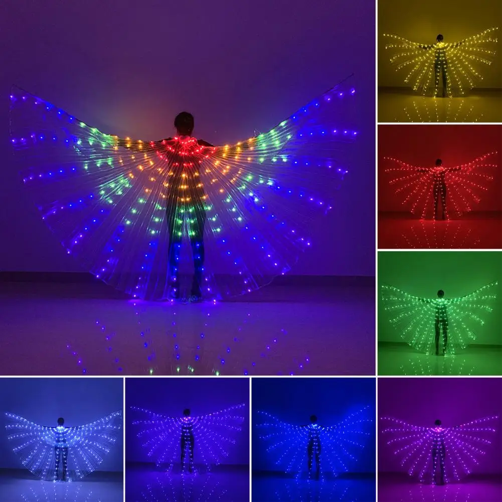 

LED Light Up Wing with Stick Large Glowing Butterflies Wing Kids Adults Luminous Fairy Angel Wing LED Luminescent Color Cloak