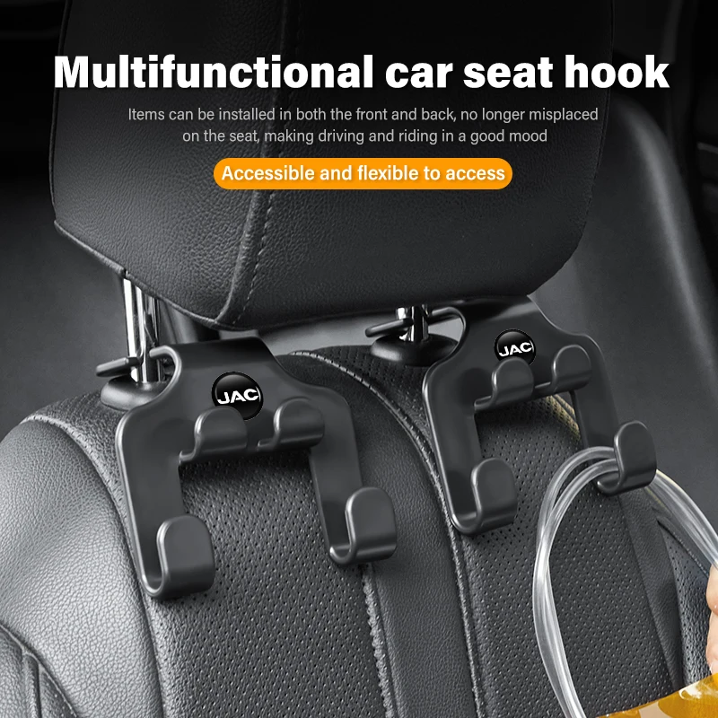 Gancho Multifuncional para Encosto de Banco de Carro com Suporte Duplo para Celular para JAC JS2 S3 JS3 J2 S5 T8 Refine J5 J6 J7 J4 Vapour