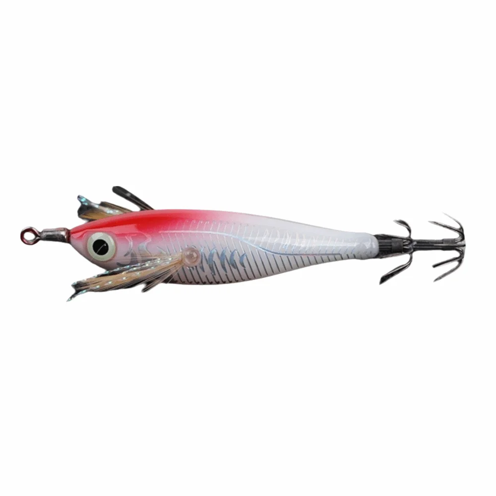 Effective Luminous Fishing Lure Jig Hook Shrimp Prawn Design Squid Jig 2pcs/set Prawn Lure Night Fishing