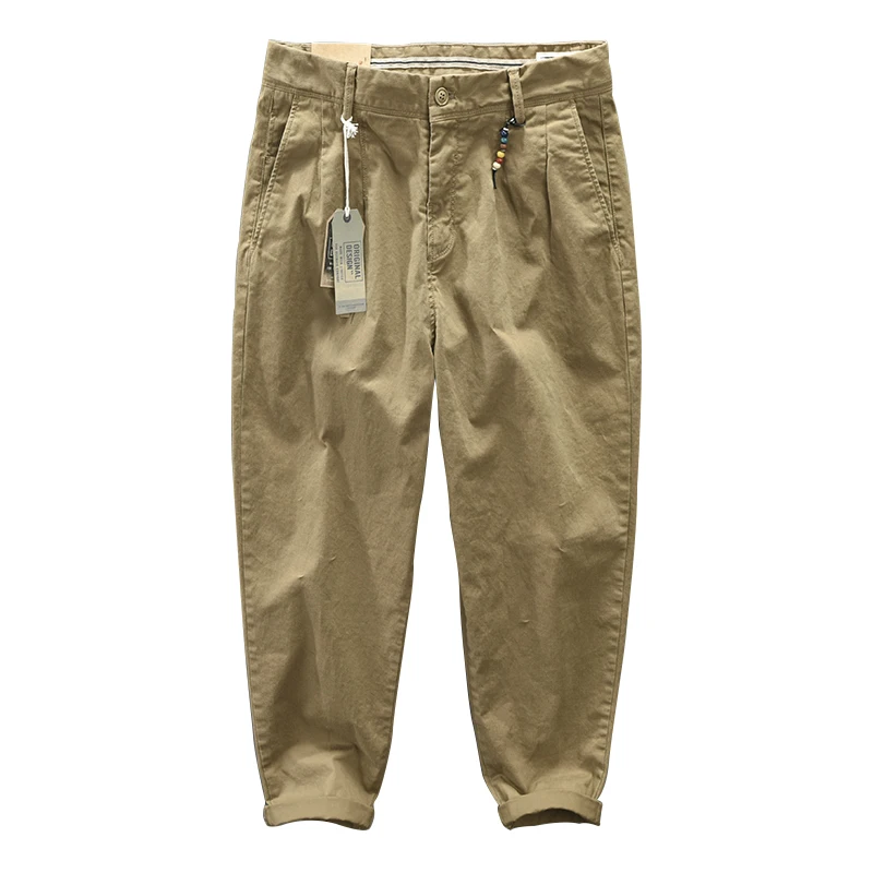 

Pants Men's 2022 Autumn Winter New Men's Cotton Vintage Solid Color Cargo Pants Fashion Loose Casual Streetwear Men Clothing