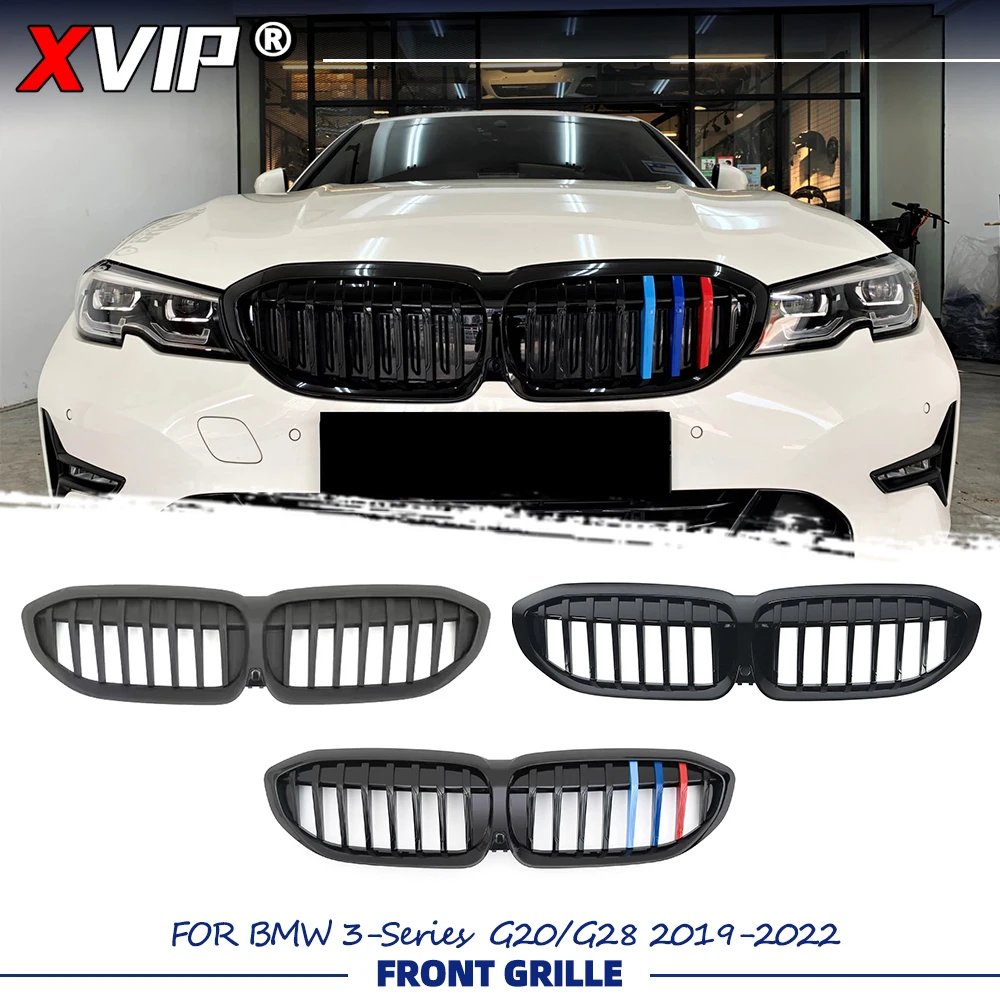 

XVIP Single Line Style Glossy Black Front Bumper Racing Grille For BMW 3-Series G20 G28 2019-22 Matte Black Upper Racing Grills