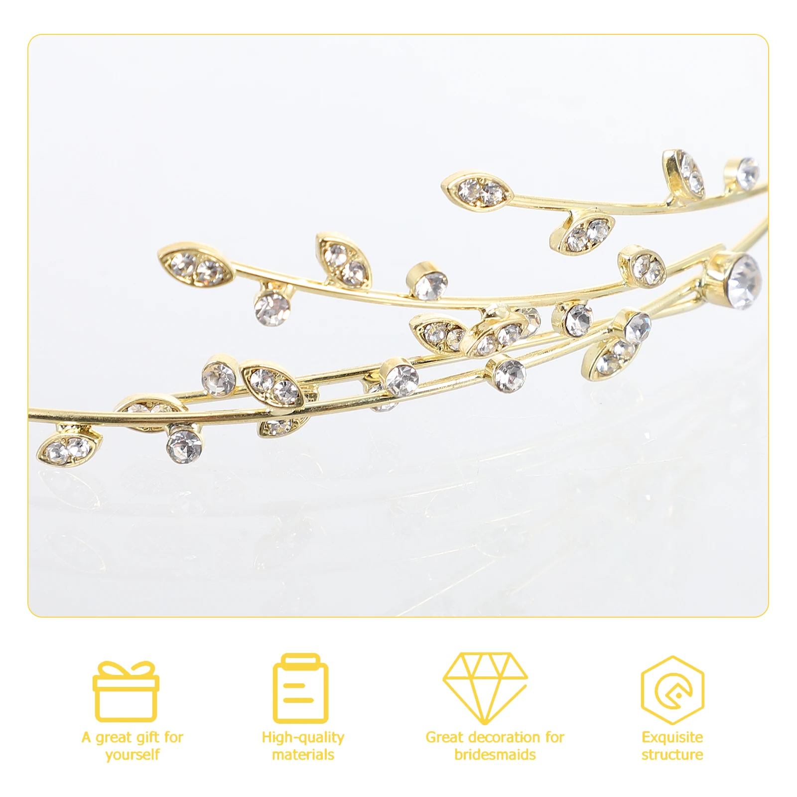 

Rhinestone Headband Alloy Willow Branch Headdress Practical Accessory Party Wedding Graduation Everyday Use