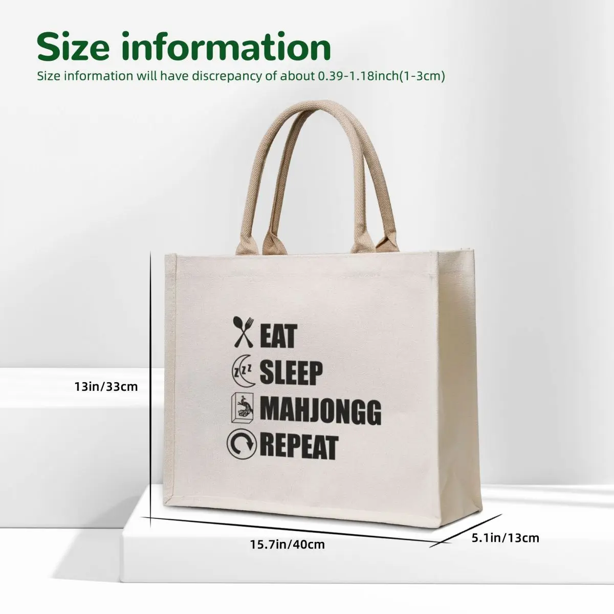 Eat Sleep Mahjongg Repeat Tote Bag bags luxury women large tote bag Canvas