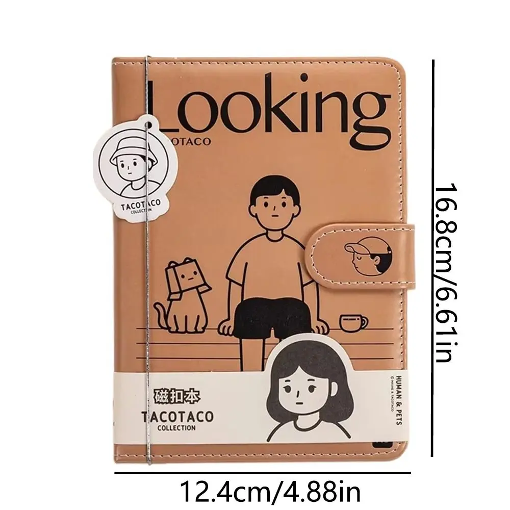 Блокнот с иллюстрацией A5 и магнитной пряжкой, чехол из искусственной кожи, цветная страница, личный журнал, сделай сам, с закладкой, дорожный блокнот, исследование