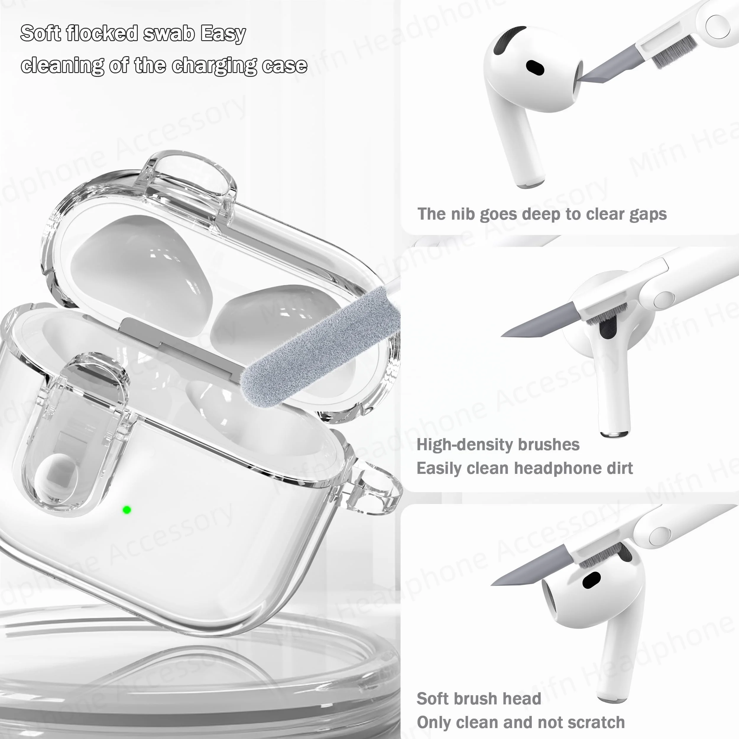 Interruptor de galvanoplastia para airpods 4a geração capa transparente protetor à prova de choque para mulher forairpods 4 casos de fone de ouvido