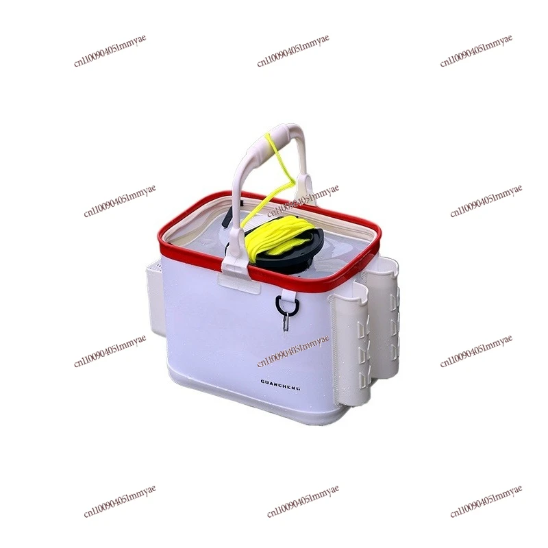 

Non-collapsible hard fishing bucket for wild fishing streams Portable