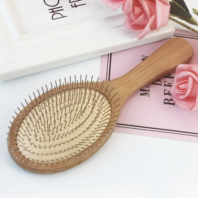 

Wooden Steel Needle Air Cushion Comb Hair Brush Pin Hairbrush Scalp Massage Improve Hair Health Wood Paddle Detangling Comb