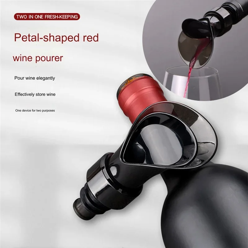 Petal Shaped Quick Wine Decanter Multi-Functional Inflator Storage Stopper Red Wine Bar Tool Creative Aerator Pourer