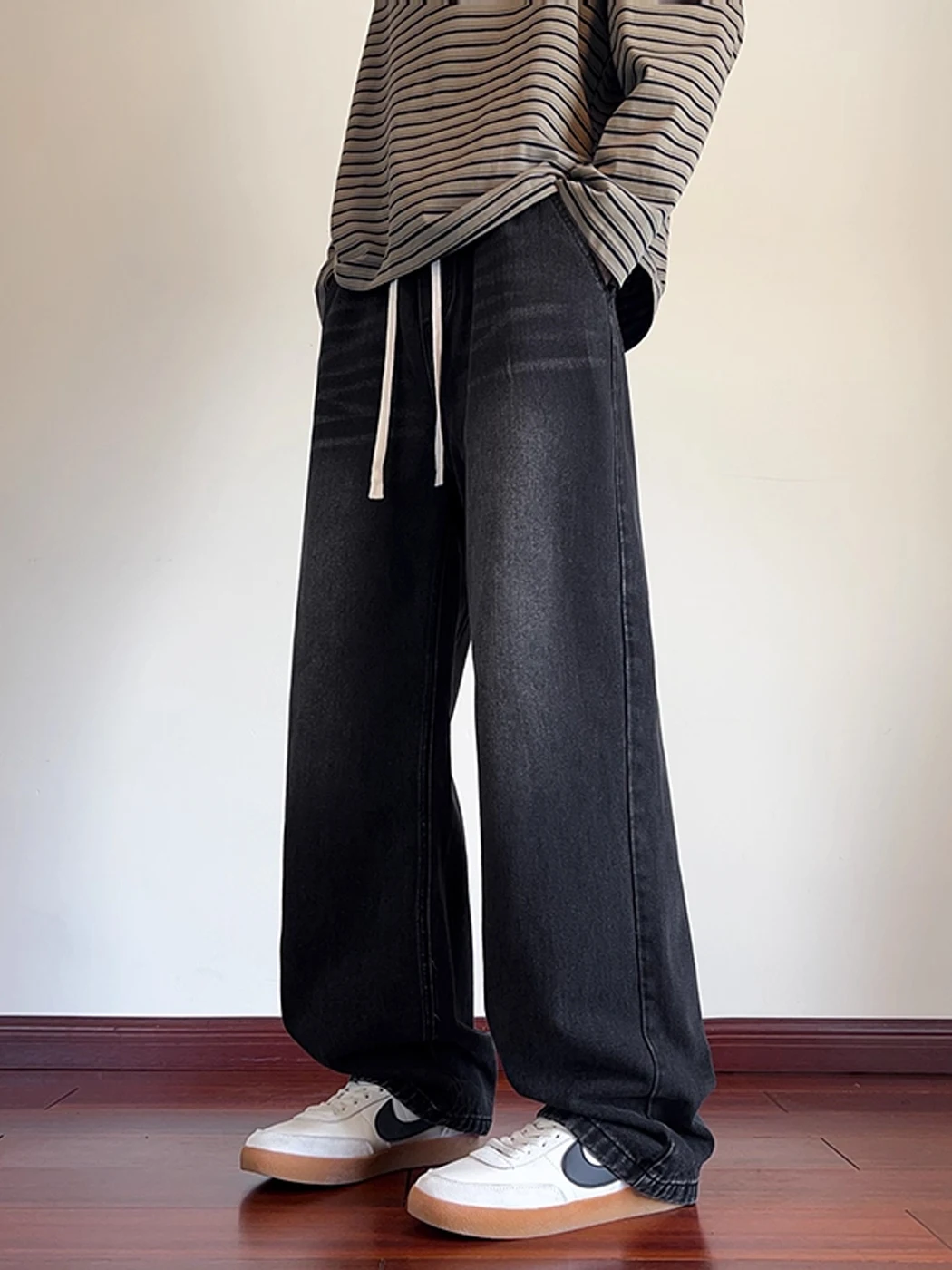 

Мужские джинсы Waed Bla adient прямого кроя, осенние, износостойкие, повседневные, свободного кроя, из смесового хлопка и полиэстера, молодежный стиль