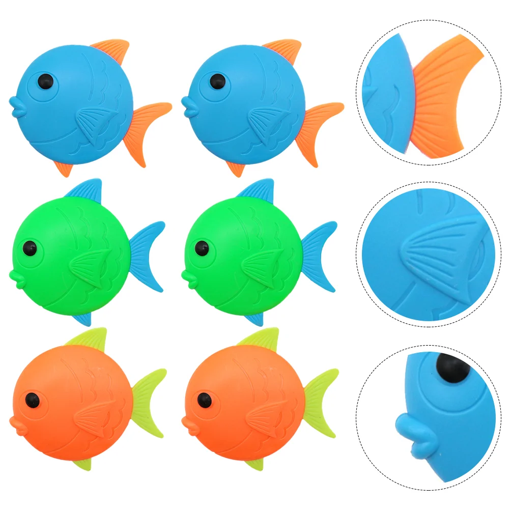 6 Pcs Childrens Toys Diving Fish Pool for Kids Swimming Sinking Underwater Children's