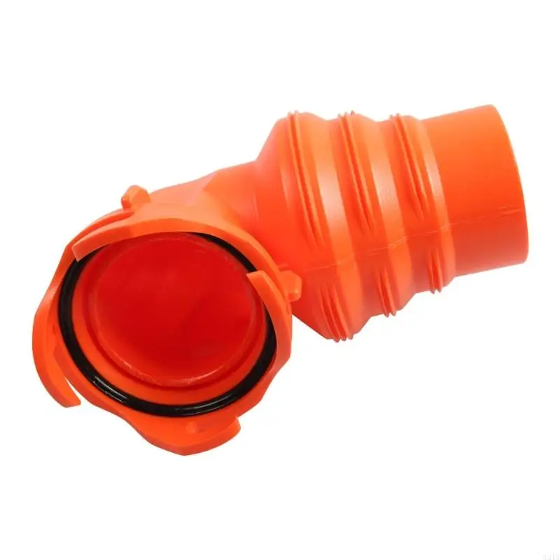   90 Degree Sewage Pipe Elbow With 2 Protective Covers For Recreational Vehicle And Yacht Waste Water System Strong HDPE Material