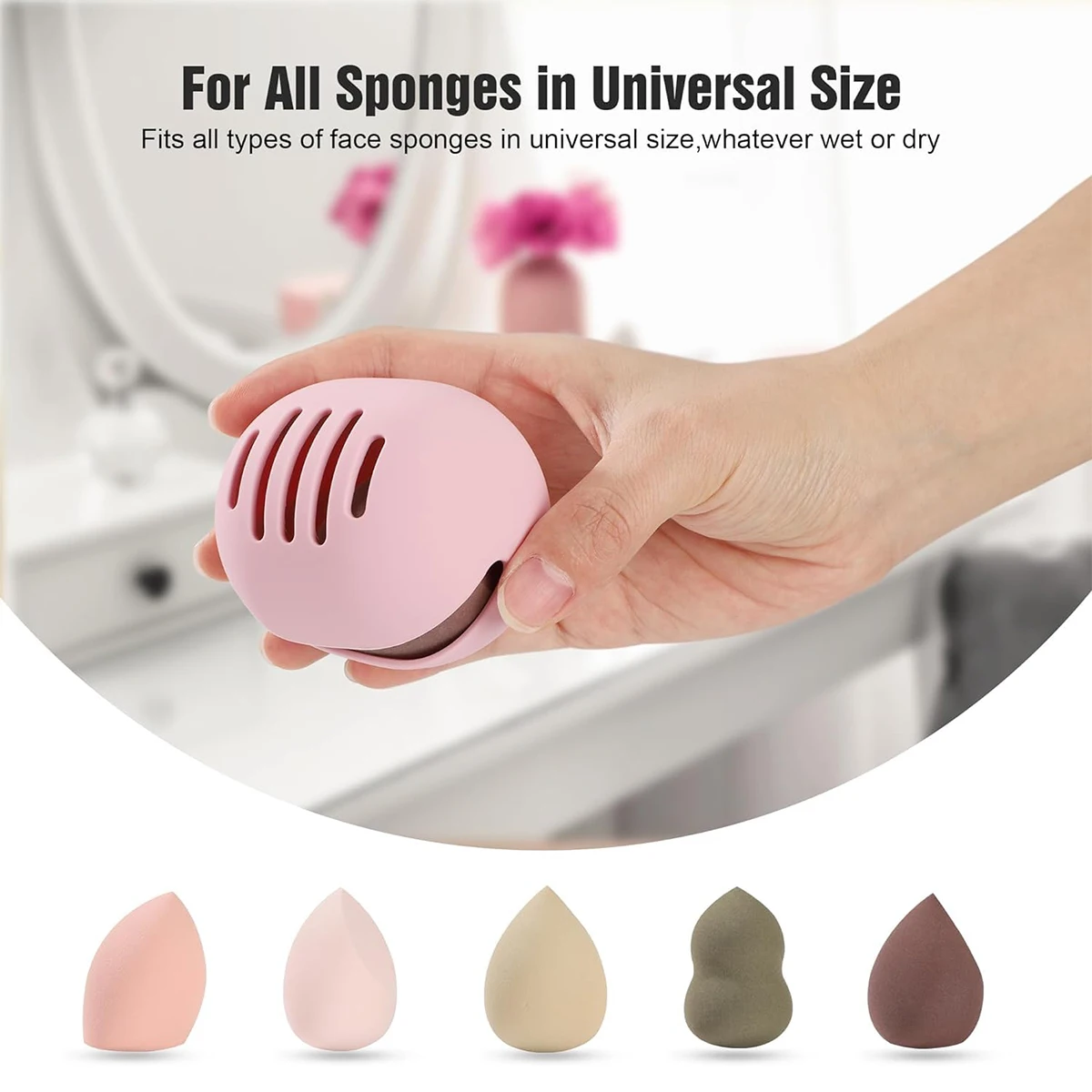 1PC Eco-friendly Silicone Porous Beauty Egg Storage Set, Puff Storage Box, Reusable Travel Portable Organizer.-zmt