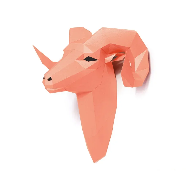 Pré-corte bighorn ovelha selvagem animal decoração da parede casa arte decoração modelo de papel, papel 3d, artesanal diy artesanato adulto rty225