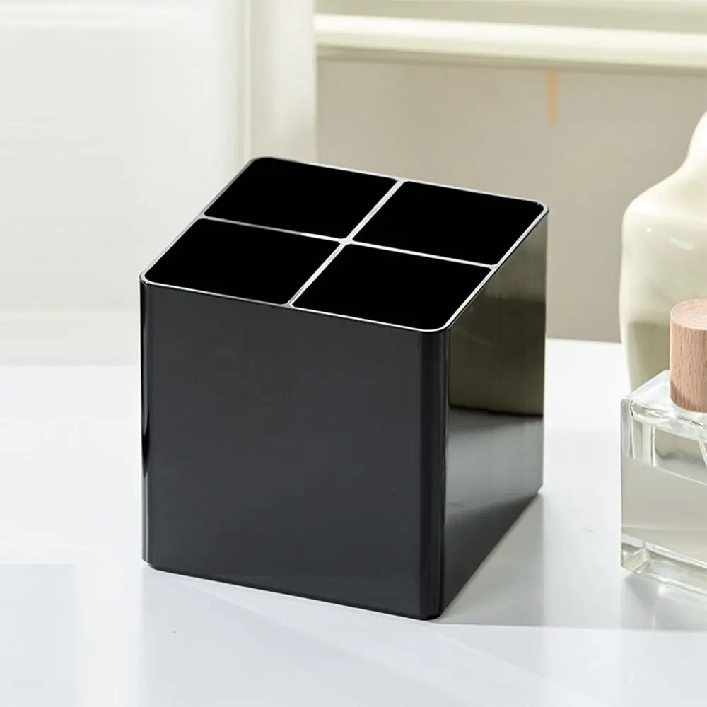 Simple Plastic Makeup Brush Holder Black Pen Holder Desktop Organizer Students view 3