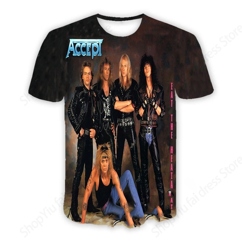 Rock Band Accept 3d Print Tshirt Men Women T-shirt Hip Hop Tops Tees Kids T shirt Men New Heavy Metal Top Music Rap Clothing