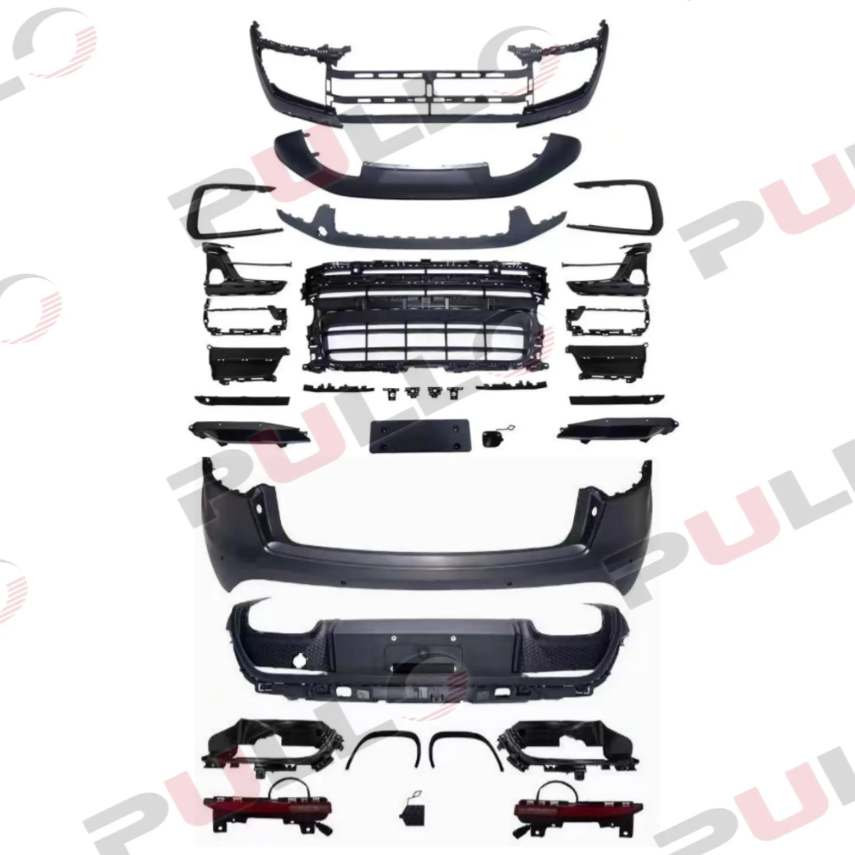 

Car Bumpers for Porsche Macan 2014-2021 Upgrade to 2023 Model Include Front and Rear Bumper Assembly with Rear Diffuser