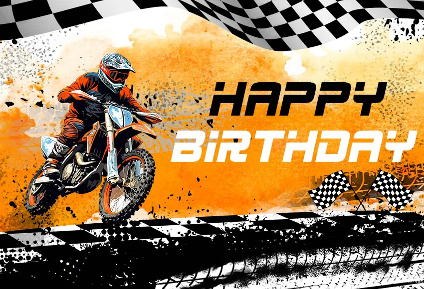 Mehofond Motocross Racing Backdrop Motorcycle Dirt Bike Photography Background for Boy Birthday Party Decor Cake Table Banner