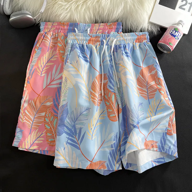 

Мужские лыжи из ледяного шелка, новые летние свободные повседневные тонкие брюки с эластичной резинкой на талии из полиэфирного волокна, большие размеры для отдыха, до середины бедра...