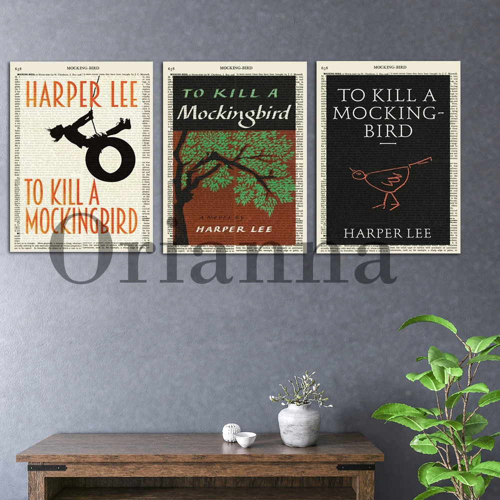 To Kill A Mockingbird  Book Cover Page Vintage Dictionary Page Retro Wall Art Canvas Prints Posters Study Office Decor Painting