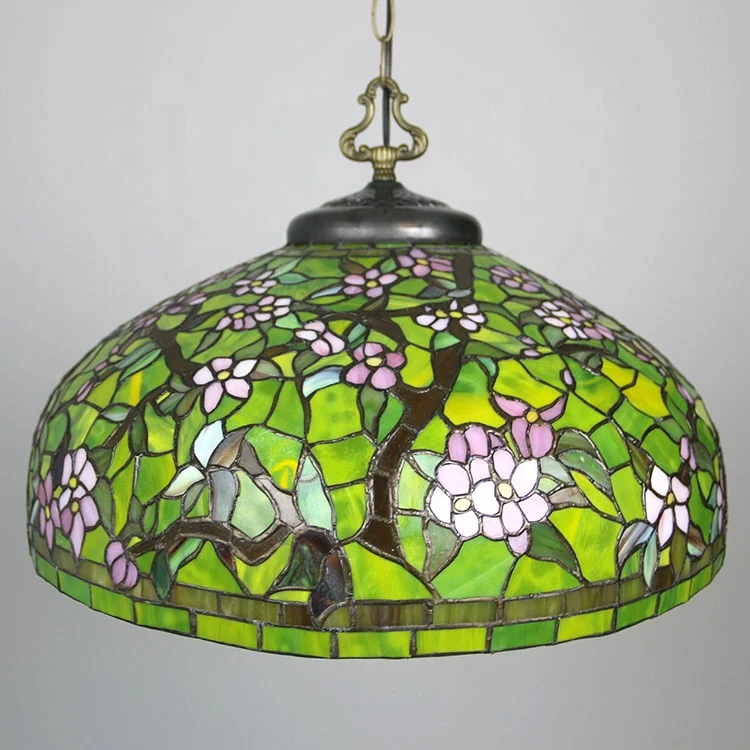 Pendant Light Handcrafted Stained Glass Ceiling Lamp Large Traditional 1-Lamp Halogen/LED 360 Beam