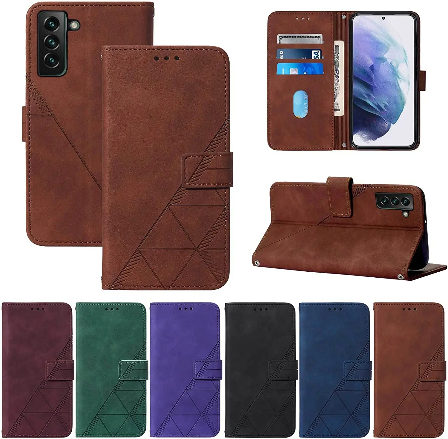 Case for Galaxy S22, Leather Wallet Case Book Folding Flip Case with Credit Card Holder Magnetic Closure Shockproof Protective