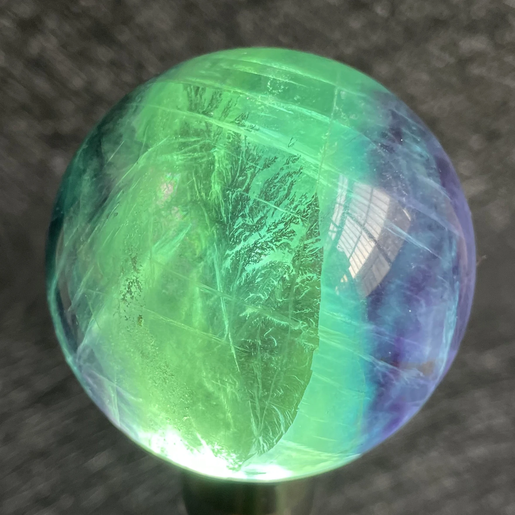 Natural Stone Fluorite Crystal Ball Polished Quartz Sphere Reiki Healing Gift Room Colorful Decor