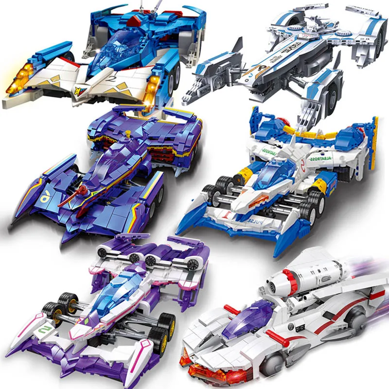 Technical MOC Formula Racing Car AOI AL-ZARD AN-21 AKF-11 SF-03 Building Blocks DIY City Supercar Bricks Toys For Children Gifs