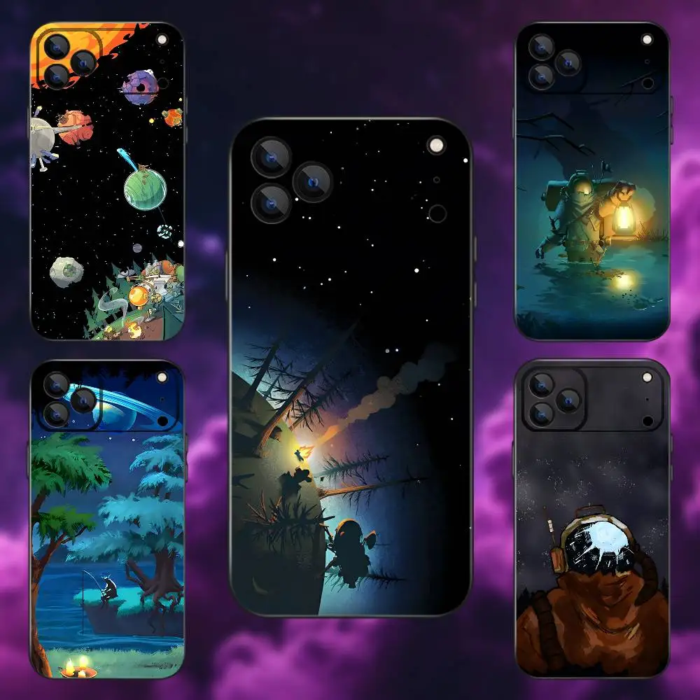

O-Outer Wilds Game Phone Case For iPhone 17,16,15,14,13,12,Pro,Max,Plus,E,SE4,Air,Mini Black Soft Box