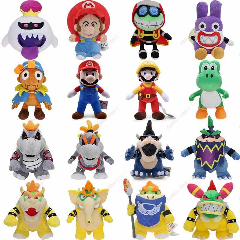 Марио Плюшевые игрушки Fury Mario Bowser Koopa JR Ludwig Roy Morton Wendy Lemmy Iggy Larry King K Rool Аниме Мягкие куклы Peluche
