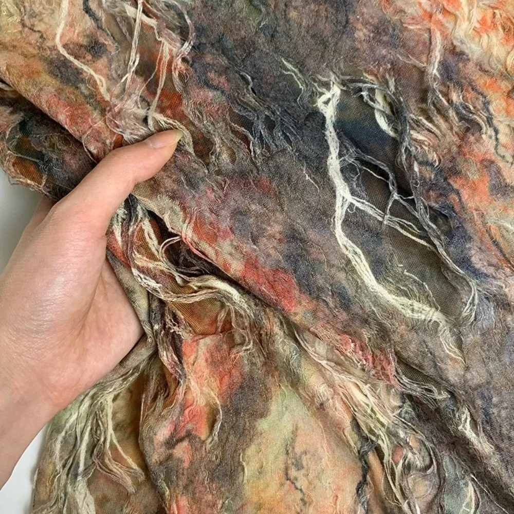 

Y2K Шарф для волос в стиле Wasteland, мягкая накидка в стиле панк, повязка для волос с принтом тай-дай, винтажный квадратный шарф, рваный топ-труба, пряные девушки