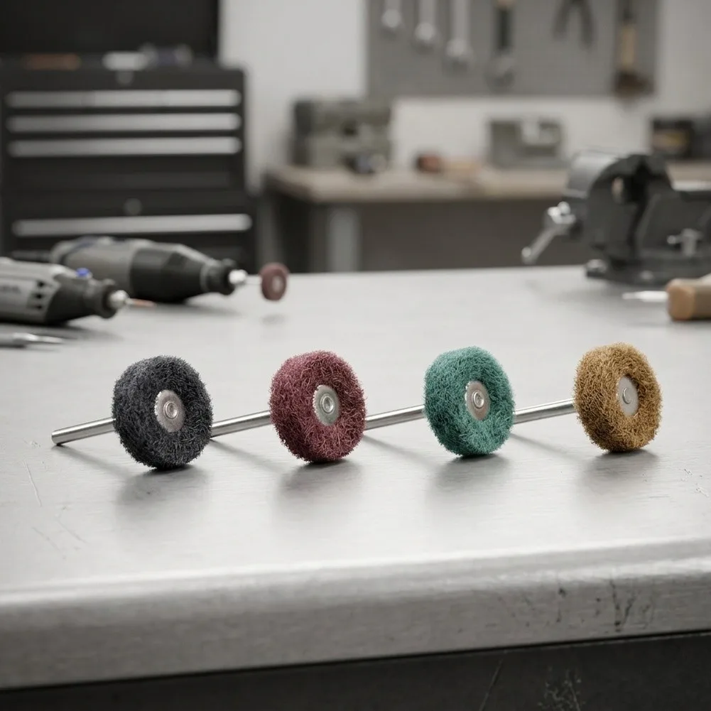 For Rotary Tool Buffing Wheel Kit 12 Pieces with Four Distinct Grits for Sequential Polishing Stages on Various Materials