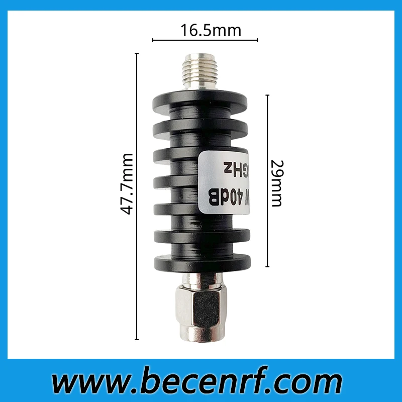 50ohms 6GHz 1db.2dB.3db.5db.6db.10db.15db.20db.25db.30db.40db 10W SMA coaxial attenuator