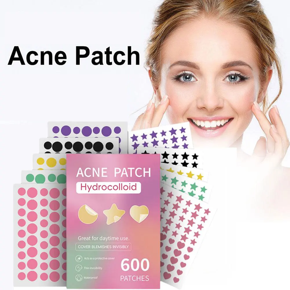 600 st Acne Patches Vijf kleuren Gemengde Ster Puistje Patch Smet Cover Acne Verwijderen Concealer Gezicht Spot Make-Up Tool Huidverzorging sticker