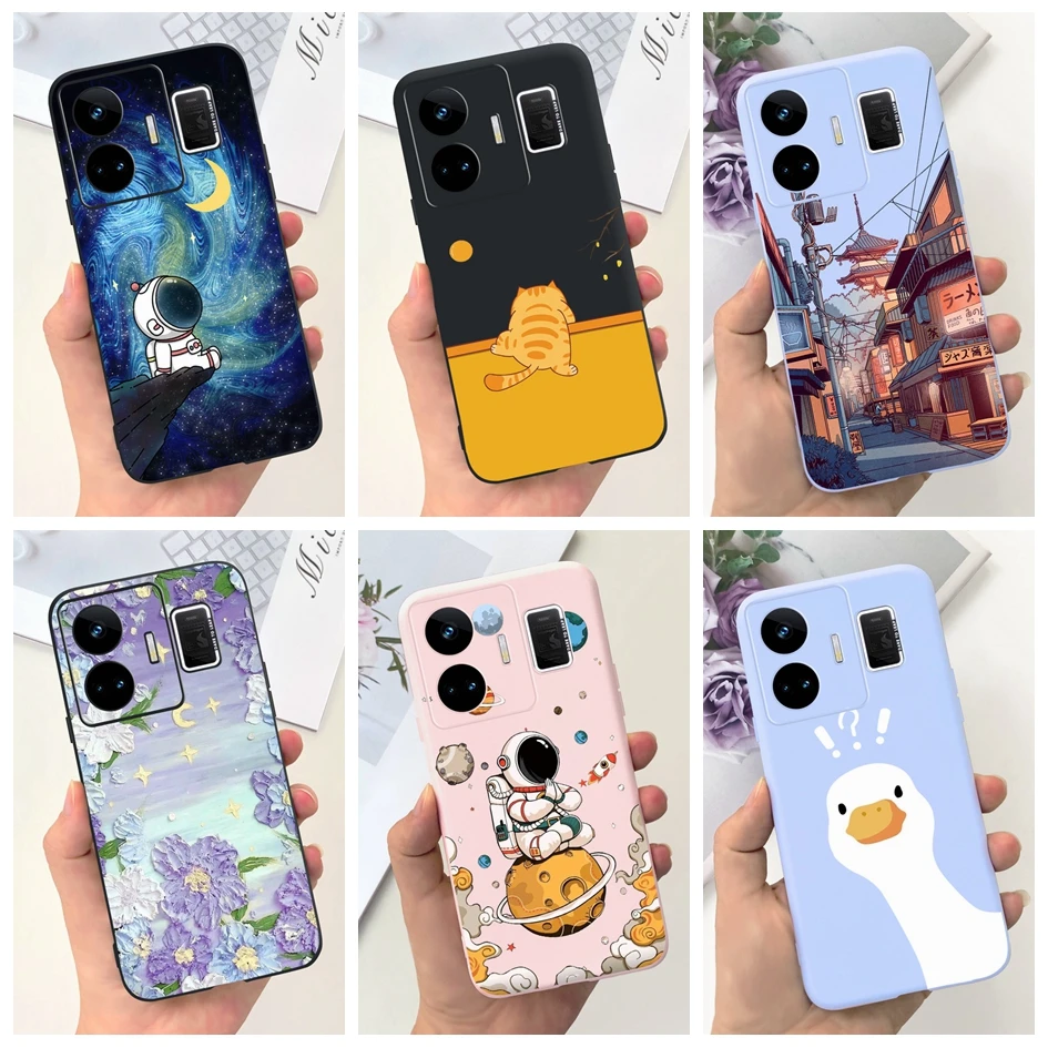 For Realme GT Neo5 Case Realme GT5 Cover RMX3706 Cute Astronaut Cartoon Coque Soft Silicone Fundas For Realme GT3 RMX3709 Bumper