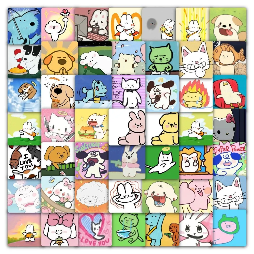 

59 наклеек с изображением животных-аватар-милые наклейки с портретом головы для рукоделия и декора, записью, магазин YourLife