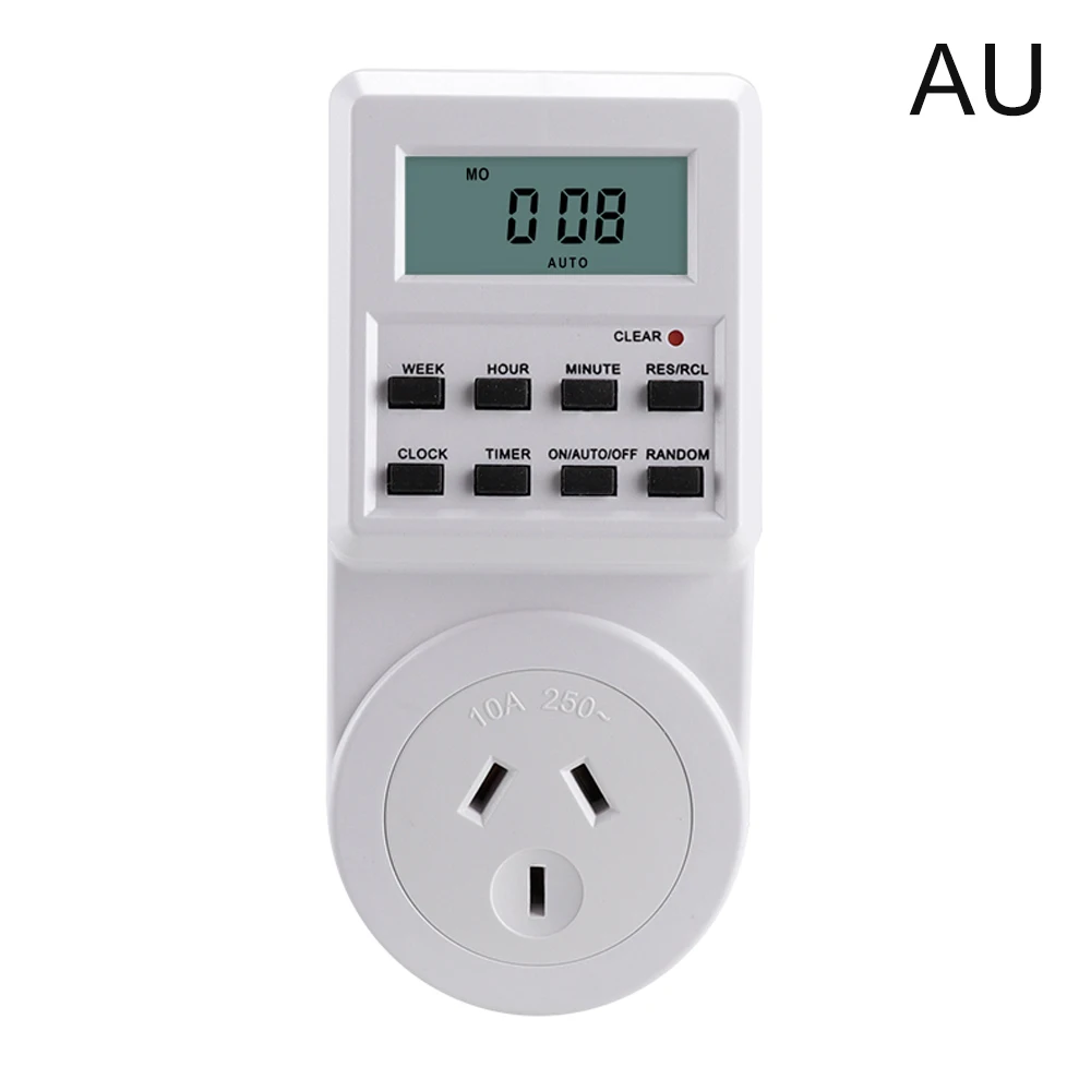 EU Plug Digital Weekly Programmable Electrical Wall Plug-in Power Socket Timer Switch Outlet Time Clock AC 220V 110V UK US AU