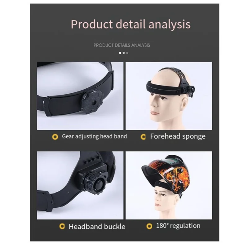 

AF89-Welding Helmet Solar Automatic Color Changing Heads Mounted Welding Helmet High Temperature Protection