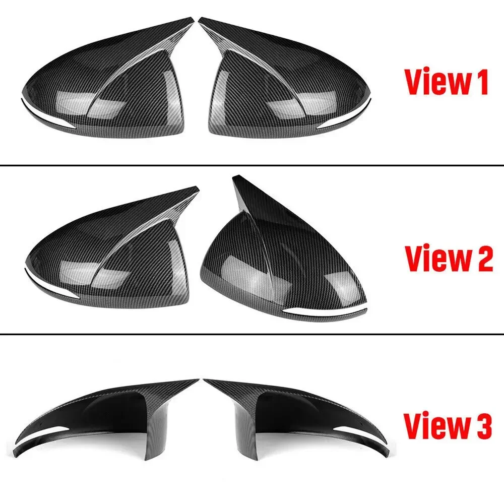 For Hyundai Sonata DN8 2020 2021 2022 Car Exterior Rearview Door Side Mirror Cover Wing Cap Trim Carbon Fiber / Glossy Black