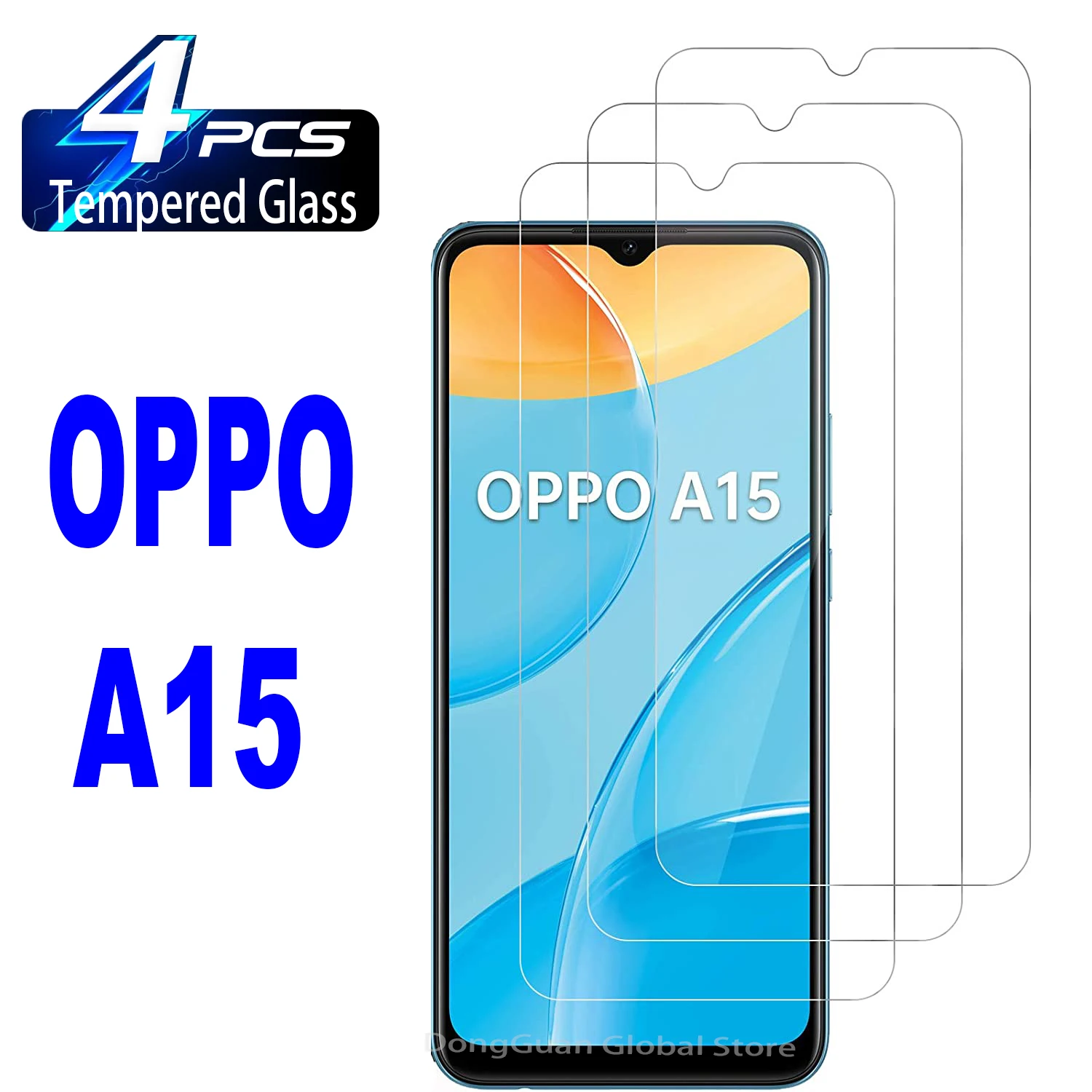 

2/4Pcs High Auminum Tempered Glass For OPPO A15 A15s Screen Protector Glass Film