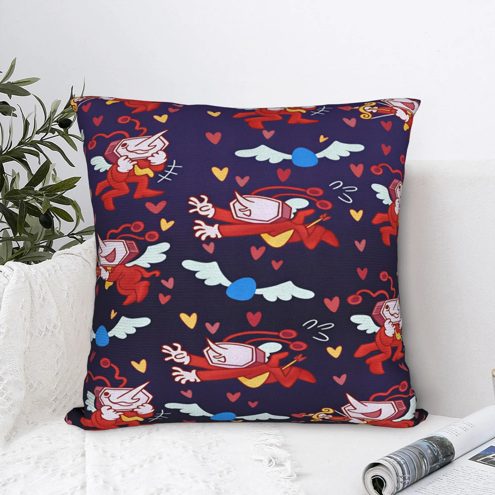 Pillow Cover Deltarune Cupid TV Man Heart Dark  Funny Pillow Case For Sofa Home Decor Pillowcases