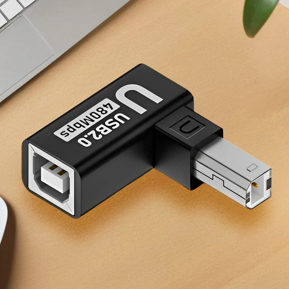 USB 2.0 Type B Print Adapter 90 Degree USB B Printer Adapter 480Mbps Extension Connector Male To Female for Printer Scanner HDD