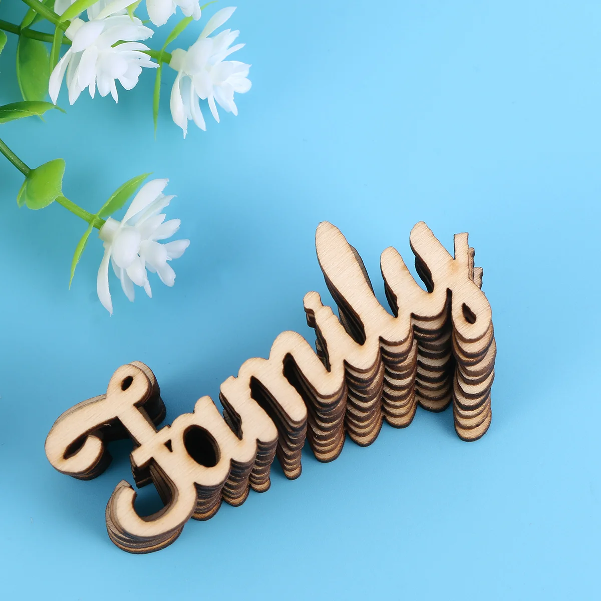 10pcs Family Printed Words Wooden Home Decoration Tag Sign DIY Decorative Wood Chip Wood Sign wood sign decor