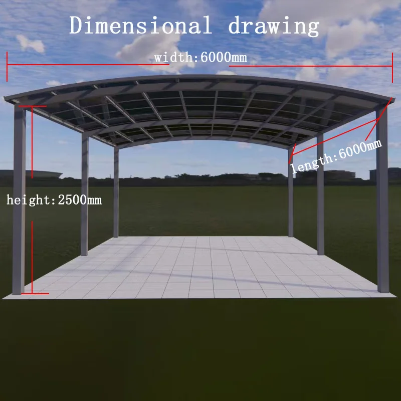 Outdoor Villa Pergola Sonnenschirm Unterschlupf Baldachin Zelt Carport Pavillons Polycarbonat Metall Garage Moderne Markise Aluminiumlegierung Auto