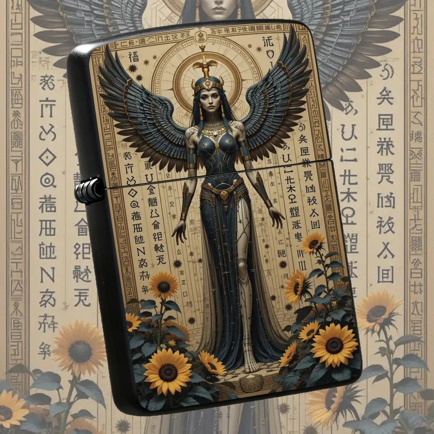 Vintage And Collectible Items - Vintage Mysterious Egyptian Winged Goddess Lighter,